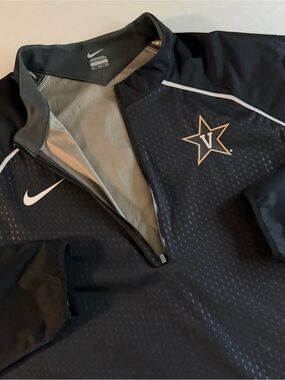 Nike Vanderbilt Commodores Jacket Men 2XL Team Issued Waterproof NCAA 1/4 Zip